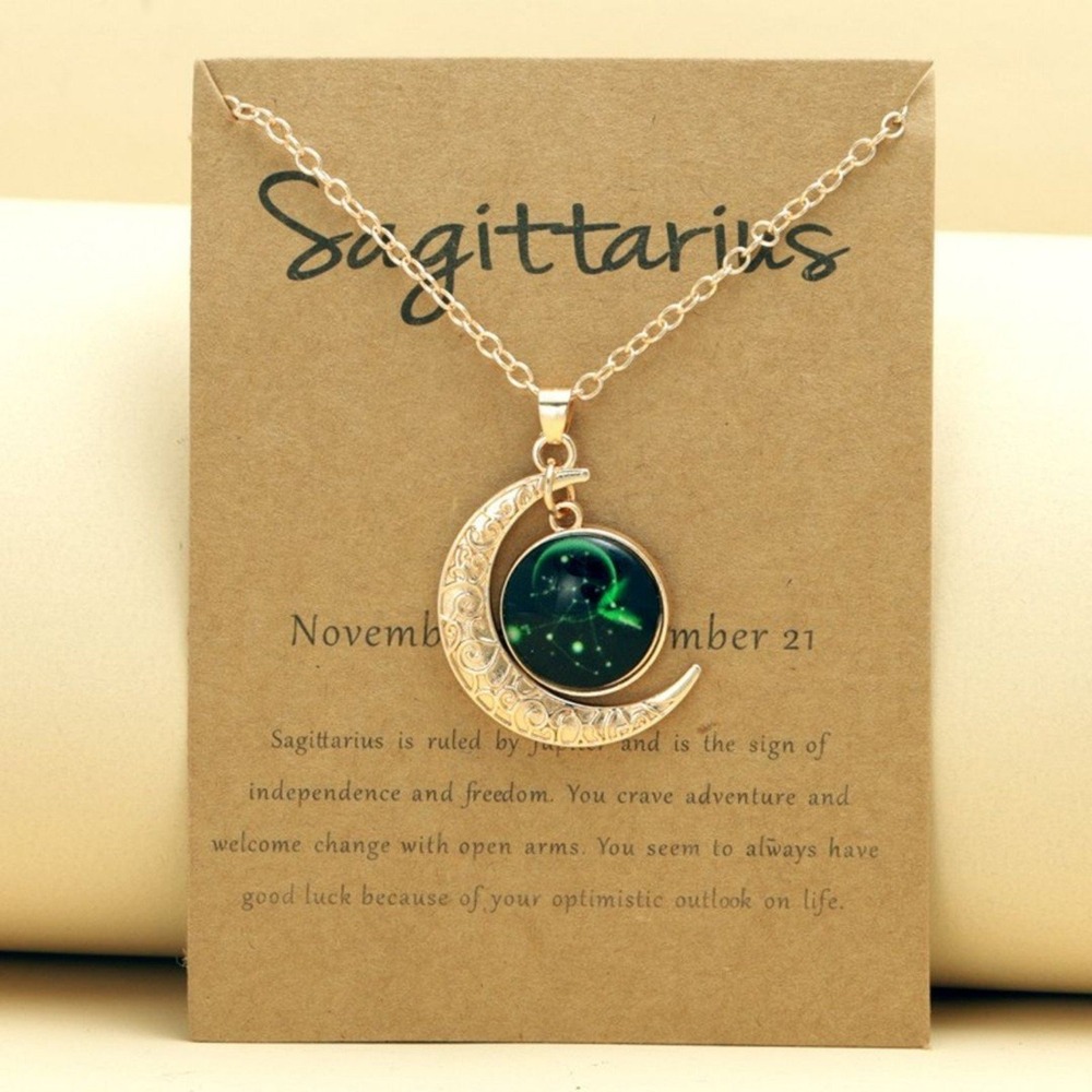 Sagittarius Zodiac Gemstone Necklace